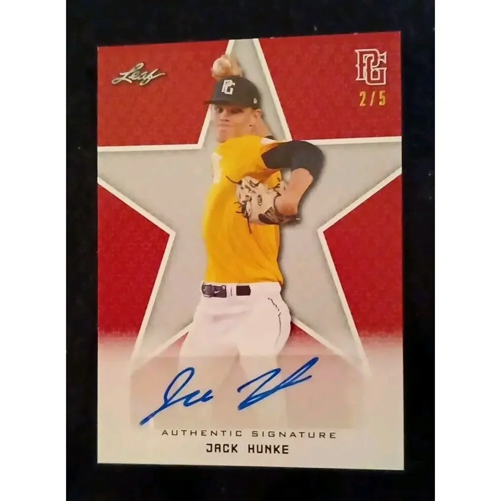JACK HUNKE 2020 Leaf Perfect Game PG Red AUTO /5 MISSOURI ST